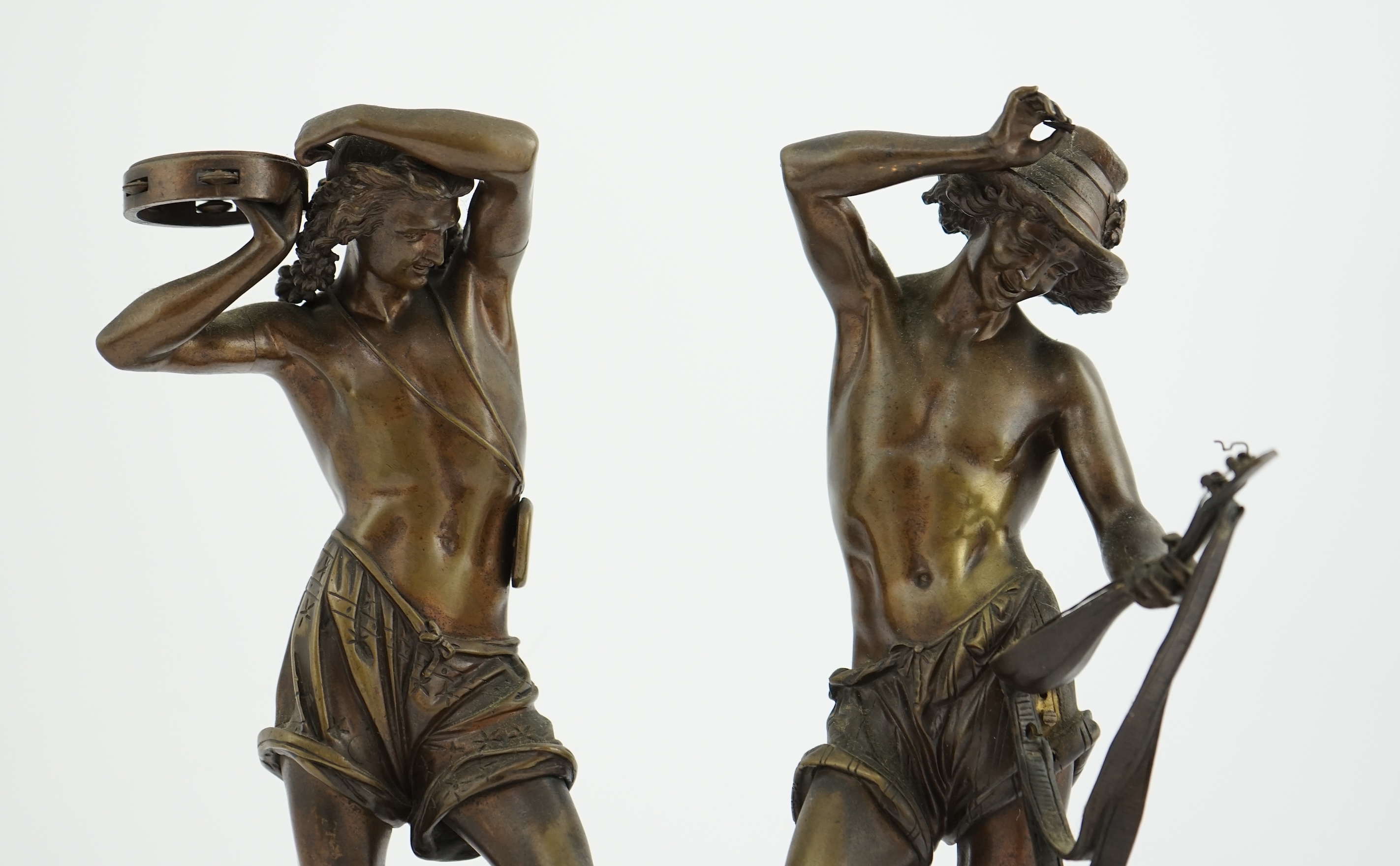 Albert Carrier Belleuse (French, 1824-1887). A pair of bronze figures, 'Danseurs Napolitains'